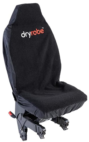Dryrobe® Single Car Seat Cover - Warm and Water-repellent - Synthetic Lambswool Lining - Super Tough and Durable - Black