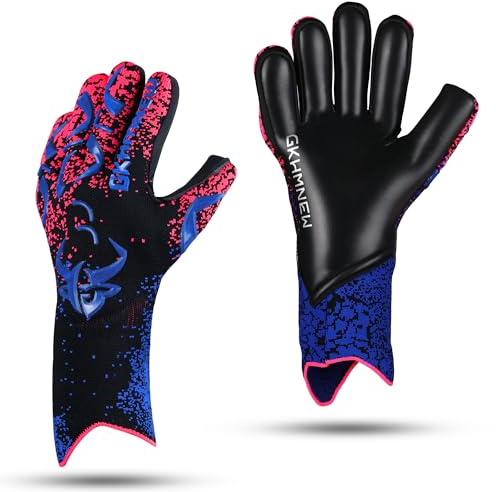 GKHMNEW Soccer Goalkeeper Gloves Kids Youth and Adult Provide Extreme Strong Control and Grip, Breathable and Comfortable Soccer Gloves,High Performance Goalkeeper Glove Equipment (Blue, 10)