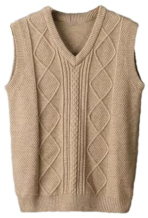 Ffnkrnfi Gilet Sans Manches En Laine Cachemire Doux Pour Homme - Pull De Travail Gilet Tricoté De Couleur Unie Pour Homme