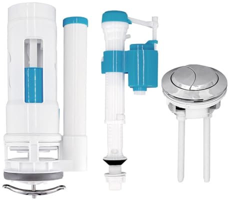 Repuesto de sistema de descarga de inodoro, válvula de descarga doble de 20 cm, válvula de drenaje de control de doble botón para tanque de altura de 22-26 cm, accesorios generales para cisterna de