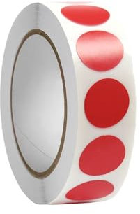 1000 Stück Runde Aufkleber 13mm, Klebeetiketten Rund, Markierungspunkte, Klebepunkte auf Rolle, Punktaufkleber für DIY Kalende Notizbücher Planer (Rot)