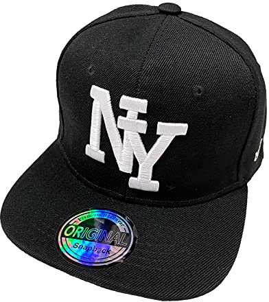 J26 Gorra para niños SNAPBACK USA Gorra Teenie Gorra Gorra Gorra Trucker Cappy Sport NY, NY Black White, Talla única