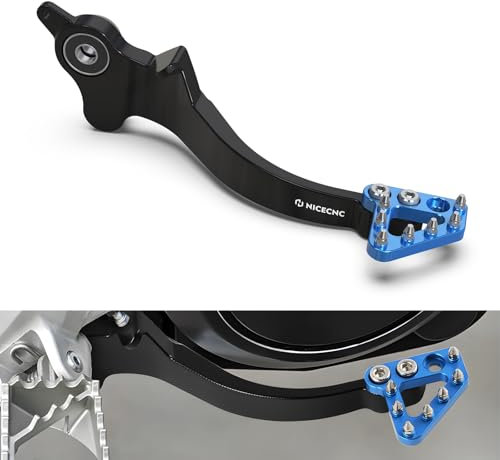 NICECNC Leva freno posteriore con pedale antiscivolo ingrandito ispessito Compatible with 690 Enduro R 2011-2018, Compatible with Husqvarna 701 Supermoto 2016-2019, alluminio, vedi montaggio, blu
