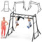 HyperMotion Garten Klettergerüst für Kinder und Erwachsene; Metall Kletterleiter mit Bodenverankerung; Belastbar bis 200 kg; Wetterfest Pulverbeschichtet; Schwarz für Outdoor Training