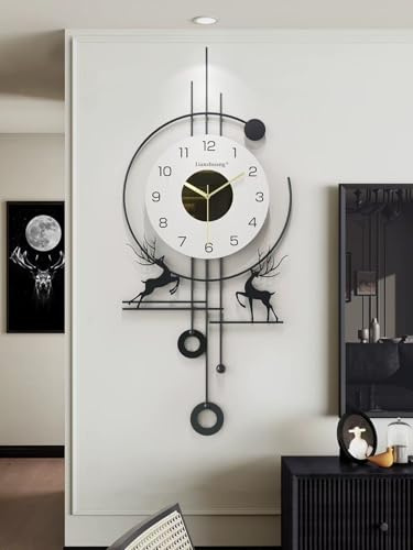 Grande orologio da parete silenzioso; orologio da parete in metallo moderno e unico.