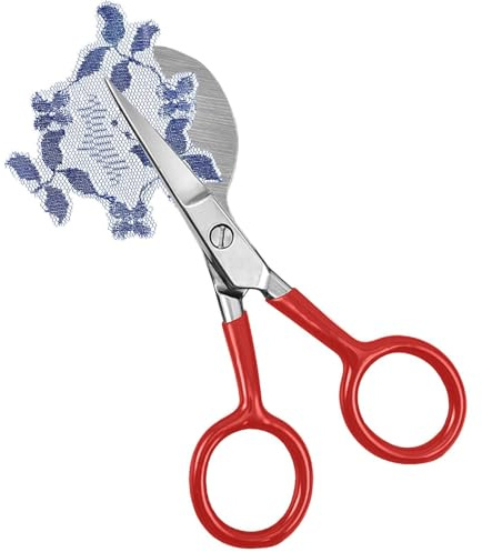 Tijeras de pico de pato, Hoja de tijera de pico de pato con apliques de acero inoxidable de 4.72 pulgadas, Tijeras curvas dobles para bordar a máquina para apliques, alfombras, corte de costura
