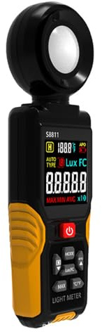 Testeur d'éclairement professionnel haute précision Outil de mesure de luminosité avec écran LCD numérique Luxmètre Testeur numérique pour intérieur/extérieur