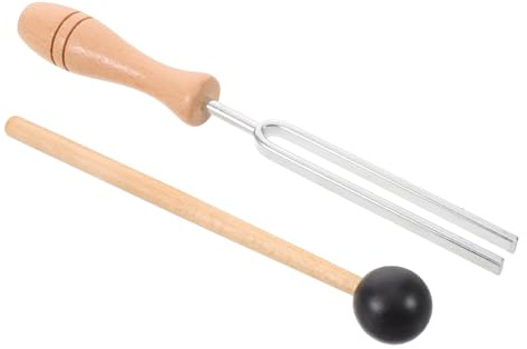 Operitacx Outil de Massage au Diapason Léger Fourchettes à Fréquence Précise en Bois et Métal pour Relaxation et Contemplation en Déplacement