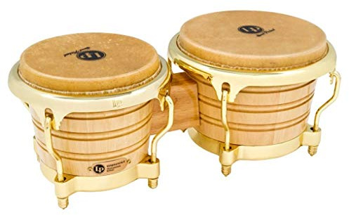 Latin Percussion LP201AX-2AW Bongo Drum, Natural/Gold
