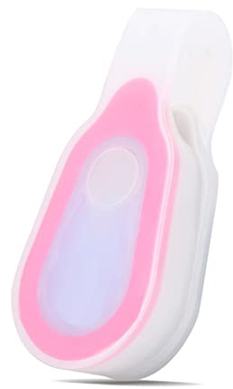 Mini löparlampa, vattentät utomhus bärbar LED nattlöpning knapp silikon klämma lampa (rosa)