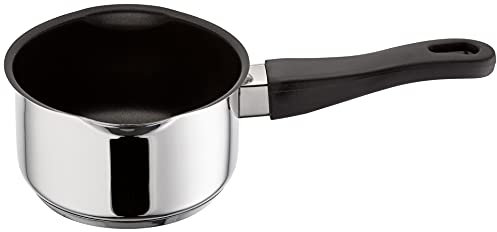 Judge Vista J302EA Stainless Steel Non-Stick Milk Pan with Pouring Lip 14cm 1L, Induction Ready, Oven Safe, 25 Year Guarantee, Silver