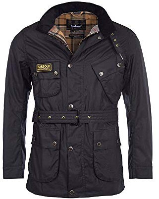 Barbour International Black Slim Original Wax Jacket (Colour : Black Size : Small)
