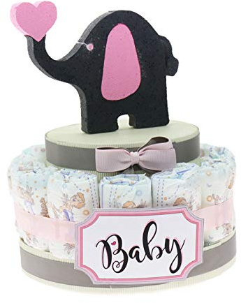 Viale Magico Regalo Originale Prima Infanzia, Torta Pannolini Nascita Bimbo, Baby shawer, Regalo Economico Neonata (Torta da 15 Pannolini)