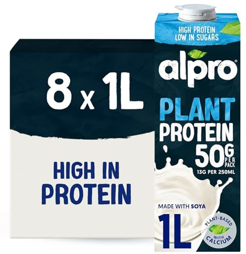 Alpro - Boisson végétale - Soja protéine nature - 1L- Lot de 8x1L