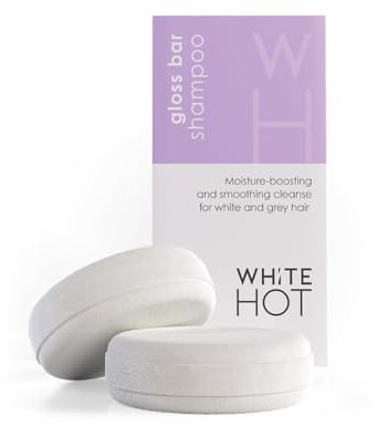 White Hot Gloss Bar Shampoo Solid Shampoo Bar (2 x shampoo bars) 60g Bright Shine and Silky Soft Silver White