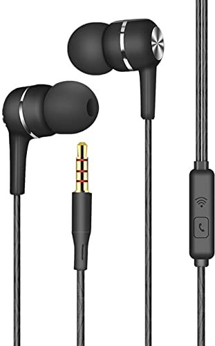 Auriculares intraurales magnéticos, Puerto Jack de 3,5 mm, Resistentes a la corrosión, Aislamiento acústico, Definizione Stereo per PC e Smartphone etc,Negro