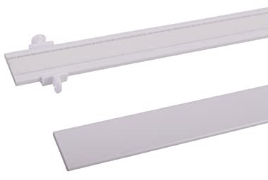 deco-raum Paneelwagen Weiß 60cm 1 Stück aus Aluminium mit Klettband kürzbar für Gardinenschienen Universal mit Gleiter und Flachbeschwerung 20x3mm