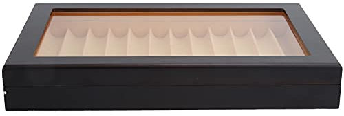 12-siffrig Träpenna Display Box Reservoarpenna Display Box Svart Baklack Penna Förvaring Presentkartong