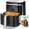 Aigostar Freidora de Aire 7L, 1900 W, Freidora sin Aceite con 7 Funciones, Pantalla Táctil LED, Doble Uso: con Cesta o Cajón. Sin BPA. Libro de Recetas Incluido, Cesta Antiadherente, Negra(IBT)