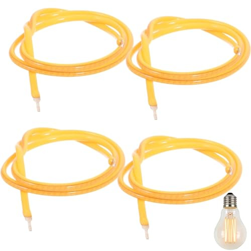 jojofuny 4pcs LED Filament 300mm Flexible Filament Light for Retro Bulb Repair Accessories - Warm Light Source for Indoor_Outdoor Lighting