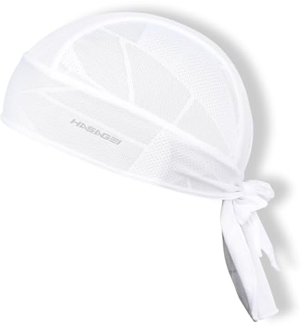 HASAGEI Gorra deportiva Bandana Durag Bandana Pañuelo para Bicicleta Sombrero Transpirable Absorbe el sudor, Blanco 01, Talla única