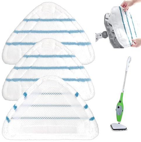 Ersatz Pads Dampfreiniger, Dampfbesen Pad, Dampfbesen, Dampfreiniger Ersatztücher, Dampfreiniger Bodentücher, für Dreieckigem Ersatztücher Dampfbesen Mop Pads Ersatztücher, 3 Stück