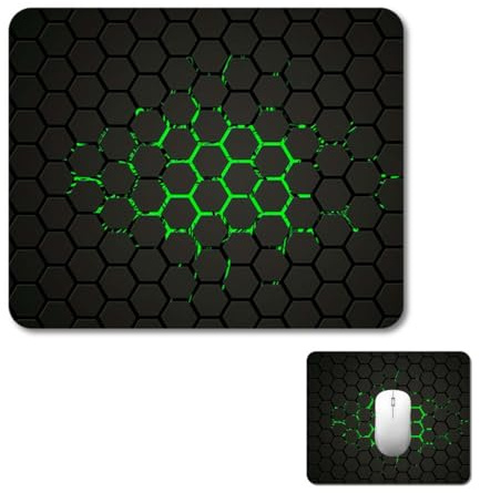 WeddHuis 1 Unidad Alfombrilla de Ratón para Juegos Antideslizante Bordado para Todos los Tipos de Ratones (26x21 cm) (Negro Verde)