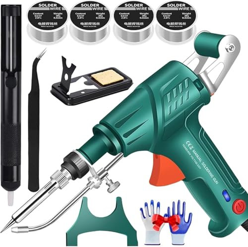 Ayyecoeeye Welding Gun, Internally Heated Industrial Laser Welding Tools, Class II ≤1mW Laser, for Copper Soldering Points on Electronic Product Circuit Boards,Green