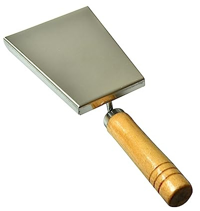 Abaodam Stainless Steel Hive Cleaning Shovel Wooden Handle for Beekeeping Supplies for Wax and Pollen Removal Beehive Maintenance Tool