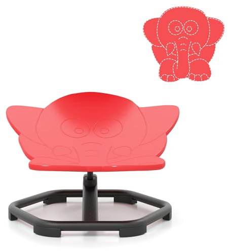 LIFEZEAL Sedia Girevole Sensoriale per Bambini, 360° Sedia Attrezzatura per Autismo con Base Antiscivolo Sedile Oscillante per Coordinamento Corporale, Esercizi di Equilibrio (Rosso)