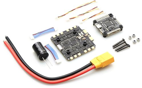 Alomejor Mini Contrôleur de Vol F722 avec ESC 80A 4 en 1, Idéal pour Quadricoptère de Course Freestyle FPV, Matériau Composite Haut de Gamme (Black #-3)