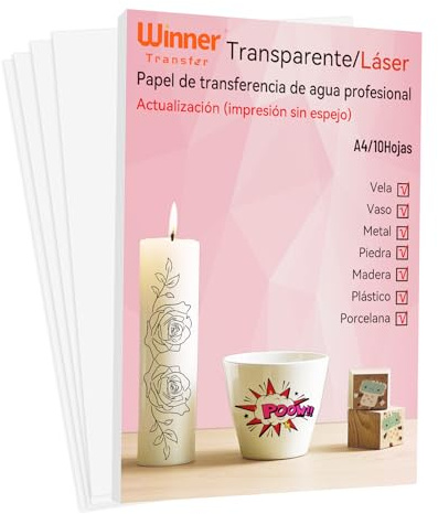 WinnerTransfer-Papel de calcomanía de agua láser transparente