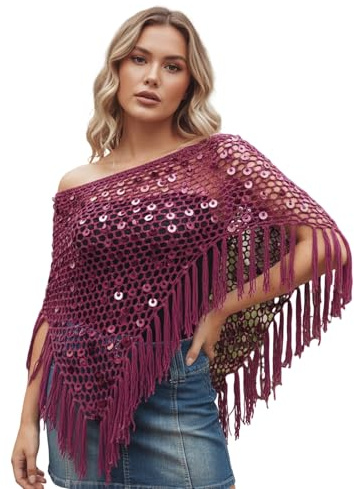 Edhomenn Dam virkade täcken ihåliga ut långärmad magtröja sommar strand pullover, 05 lila, one size