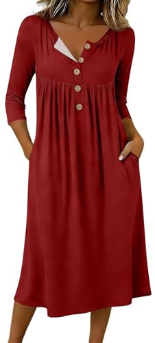 Générique Robe Femme Mi-Longue Fleurie à Col V Manche Courtes T-Shirt Robes Chic Mode Décontractée Imprimé Floral Casual 2026 Robe