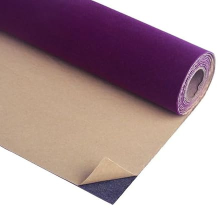 Soft Self Adhesive Felt Velvet Liner Roll for Shelves Dresser Drawer Jewelry Box Display Showcase Craft DIY Projects (Purple, 14.5x78.7 Inches)