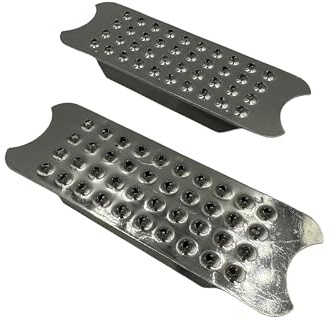 Equine Smile ES5004 metall stigbygelsinlägg stigbyglar med halkskydd profil för standard och Fillis stigbygel, robust rutnät i rostfritt stål med extremt grepp, rostfritt par (12 cm)