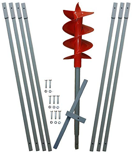 8m Erdbohrer mit 200mm Bohrkopf -VERLÄNGERBAR- auch als Brunnenbohrer, Handerdbohrer, Erdlochbohrer, Brunnenbohrgerät, Pflanzbohrer, Zaunbohrer, Pfahlbohrer UVM. einsetzbar !