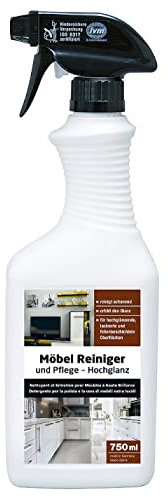 Glutoclean Nettoyant Porte et Façade Haute Brillance I Nettoie, Maintient la Brillance I Pour Meubles Laqués et Recouverts d’un Film & Surfaces de Cuisine