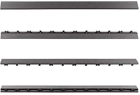 NewTechWood 1/6 ft. x 3 ft. Quick Deck Composite Deck Tile Straight Fascia in (2-Pieces/Box) (Westminster Gray)