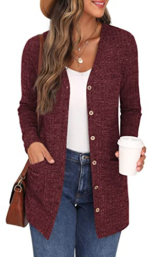 GRECERELLE Damblazer, med öppen framsida, cardigan med 3/4-ärmar, figurnära jacka, för vardag och kontor, kort blazer, Röd, XL