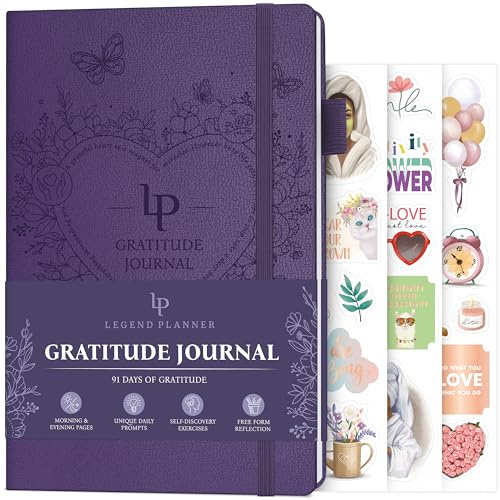 Legend Tacksamhetsdagbok – Daglig dagbok för positivitet och lycka – tacksam anteckningsbok att skriva i – Tacksam Affirmation Journal (lila)