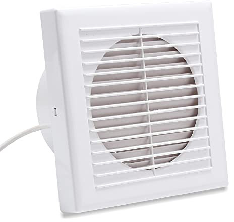 Herrselsam Badlüfter 100mm, Badezimmerlüfter Lüfter für Effiziente Belüftung Leiser Betrieb Abluftventilator Ventilator für Küche, Bad, Loftfenster Weiß