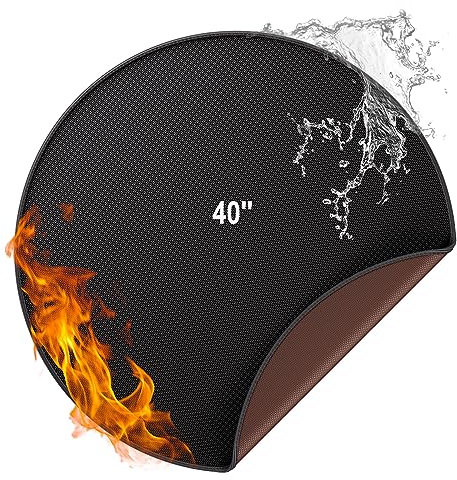 Fire Pit Mat,4200℉ Heat Proof Mat Fire Retardant Mat 40 Inch(101CM) Round Fireproof Mat Heatproof Thicken Protective Mat Fireplace Mat for Decking,Grass,BBQ,Grill,Floor,Patio,Backyard,Camping