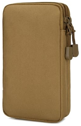 Molle Tasche Geldbörse Doppelschicht Outdoor Wasserdicht Militär Taille Bauchtasche Männer Unter 7 Zoll Telefon Tasche Camping Taktische Tasche (Tan)