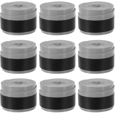 PATIKIL Nastro per Impugnatura Racchetta da Tennis 43.3, pz9 Overgrip Elastiche Antiscivolo Cuscino per Racchetta da Badminton e Canna da Pesca, Grigio