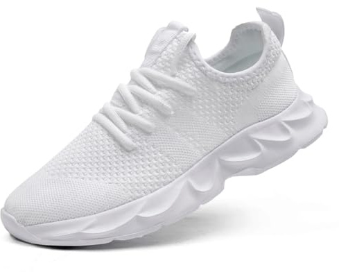 UROMGV Sneakers Donna Scarpe da Running Corsa Respirabile Mesh Palestra Scarpe da Lavoro Comode Leggere Bianco 40