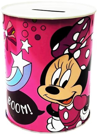 Disney Salvadanaio Topolina Minnie Mouse in Metallo Latta non Apribile 11x8 cm Idea Regalo