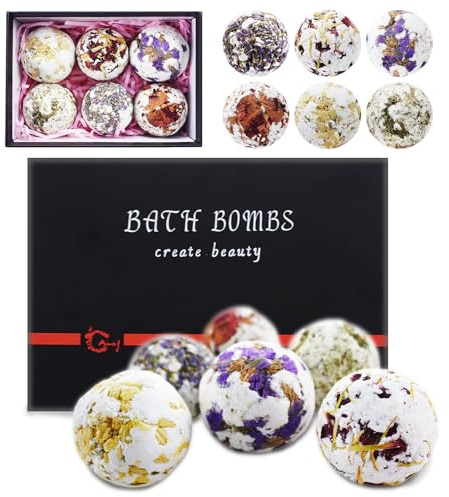 CHSEEO Bombe da Bagno, 6 Pezzi Bath Bomb per Bambini Donne, Regali di Compleanno e di Natale, per la Cura di sé e il Ripristino del Corpo, Doccia a Vapore