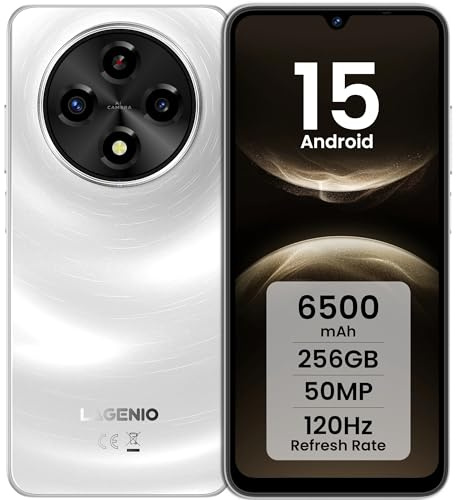 LAGENIO A12 Pro Android 15 Smartphone Libero, 24GB+256GB /TF 1TB, 6.9 HD+Schermo/120Hz Telefono Cellulare, 50MP +8MP Fotocamera, 6500mAh Batterie, 4G Dual SIM/Widevine L1/Face Unlock