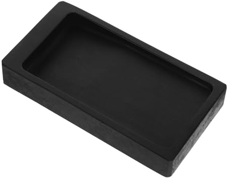 Hemobllo Pietra Inchiostro Calligrafia Naturale Rettangolare Inkslab Cinese Liscia e Durevole per Scrittura Artistica e Pittura Tradizionale Accessorio Portatile Senza Bordi Taglienti per